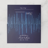 冬のウェディングエレガントブルースパークルストリングライト プレイスカード (外部開封)