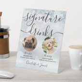 冬のウェディングスクリプト ペット ドッグ シグネチャードリンク 台座サイン (インサイチュ)