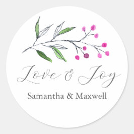 冬のウェディングステッカーありがとうシンプル ラウンドシール