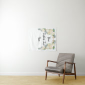 冬のウェディングバックドロップ、緑のフォトブースタップ タペストリー (インサイチュ(横))