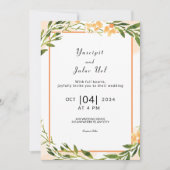 冬のウェディングパーティーカード 招待カード テンプレート (正面)