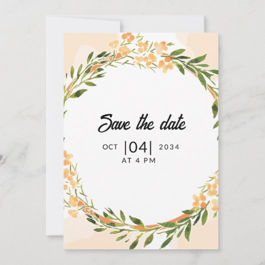 冬のウェディングパーティーカード 招待カード テンプレート (裏面)