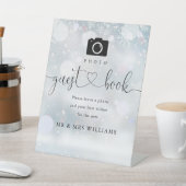 冬のウェディングフォトゲストブック ハートスクリプト 台座サイン (インサイチュ)