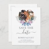 冬のウェディングフォトハートの形状 案内ポストカード (正面/裏面)