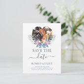 冬のウェディングフォトハートの形状 案内ポストカード (スタンド正面)