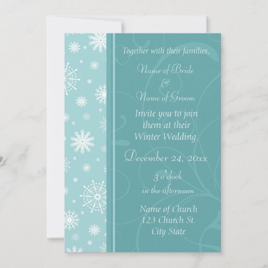 冬のウェディングフォト招待状カード 招待状 (正面)