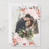 冬のウェディングフォト招待状水の色フローラ 招待状 (裏面)