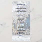 冬のウェディングプログラムにおけるポーチのロッキングチェア プログラム (裏面)