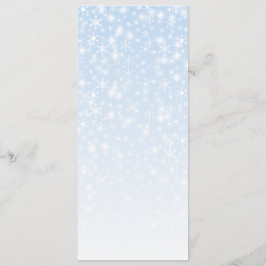 冬のウェディングメニュー、スノーフレーク結婚のメニュー メニュー (裏面)