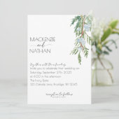 冬のウェディングモダンフロストベリー招待状 招待状 (スタンド正面)