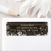 冬のウェディングライト&スノーフレーク素朴ウッド ラベル (インサイチュ)