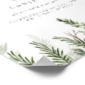 冬のウェディングレディースバスルームのバスケットサイン ポスター (角)