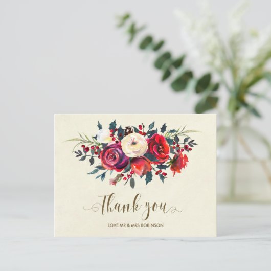 冬のウェディング感謝していユーバラの果実 ポストカード (スタンド正面)