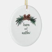 冬のウェディング素朴オーナメントピネコーンボー セラミックオーナメント (右)