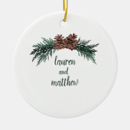 冬のウェディング素朴オーナメントピネコーンボー セラミックオーナメント