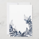 冬のウェディング アイスとネイビー、 招待状 (裏面)