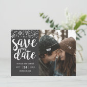 冬のウェディング カスタム写真 Save Our Date カード (スタンド正面)