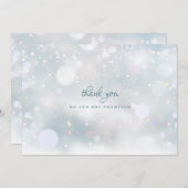 冬のウェディング スノーフレーク エレガント モダン サンキューカード (正面/裏面)