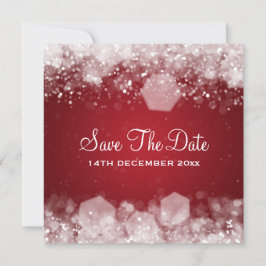 冬のウェディング スパークリング ナイト レッド 招待状