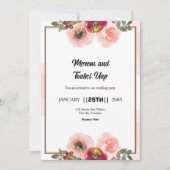 冬のウェディング フラワー シンプル 招待状カード 招待状 (正面)