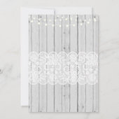 冬のウェディング ライト ウッドレース パーティー招待状 招待状 (裏面)