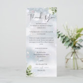 冬のウェディング レセプション 感謝の気持ちのカード メニュー (スタンド正面)