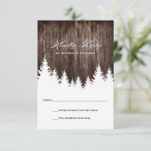 冬のウェディング　木製の返信カード 招待状 (スタンド正面)