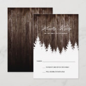 冬のウェディング　木製の返信カード 招待状 (正面/裏面)