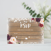 冬のウェデ素朴ィングRSVPカード 出欠カード (スタンド正面)