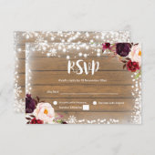 冬のウェデ素朴ィングRSVPカード 出欠カード (正面/裏面)