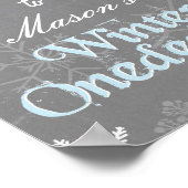 冬のウェルカムサインオンダーランド誕生日の男の子の雪 ポスター (角)