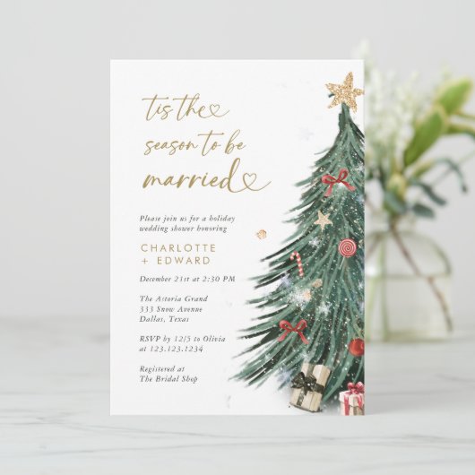 冬のウエディングシャワー結婚したの季節 招待状 (スタンド正面)