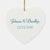 冬のウエディングペンギンのカスタマイズ可能なオーナメント セラミックオーナメント (裏面)