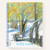 冬のウォータコルの絵画橋 ノートブック (正面)