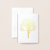 冬のウォータコルの絵画橋 箔カード (裏面封筒付き)