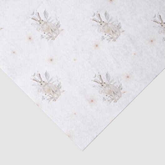 冬のウサギと冬の花模様 薄葉紙 (詳細)