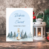 冬のウサギのベビーは甘いアーチポスター ポスター