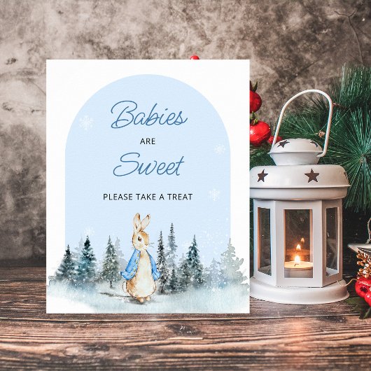 冬のウサギのベビーは甘いアーチポスター ポスター