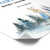 冬のウサギの赤ちゃんシャワー歓迎サイン ポスター (角)