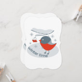 冬のウシバエと赤いローワンの果実 カード (正面/裏面インサイチュ)