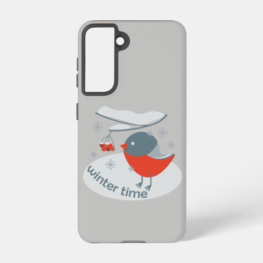 冬のウシバエと赤いローワンの果実 SAMSUNG GALAXYケース (裏面)