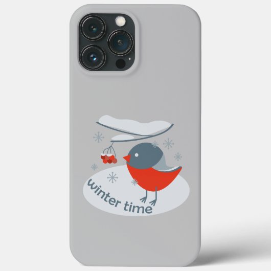 冬のウソウソ鳥と赤いナナカマドの実 Case-Mate iPhoneケース (裏面)