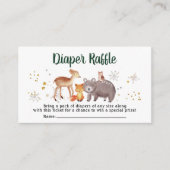 冬のウッドランドおむつラッフルベビーシャワー エンクロージャーカード (正面)