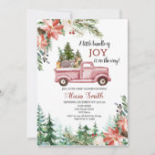 冬のウッドランドのクリスマスベビーシャワーの招待状 招待状 (正面)