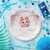 冬のウッドランドの女の子のベビーシャワー ペーパープレート (パーティー)