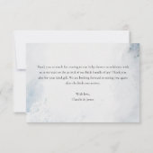 冬のウッドランドの水の色の森の赤ちゃんシャワー サンキューカード (裏面)