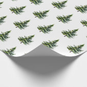 冬のウッドランドの水彩モミ木3 ラッピングペーパー (角)