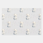 冬のウッドランドテディベア赤ちゃんシャワー ラッピングペーパーシート (正面2)