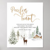 冬のウッドランドフォレストディアパシファイア狩りゲーム ポスター (正面)