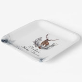 冬のウッドランドモダンスタグスクリプトベビーシャワー ペーパープレート (傾斜あり)